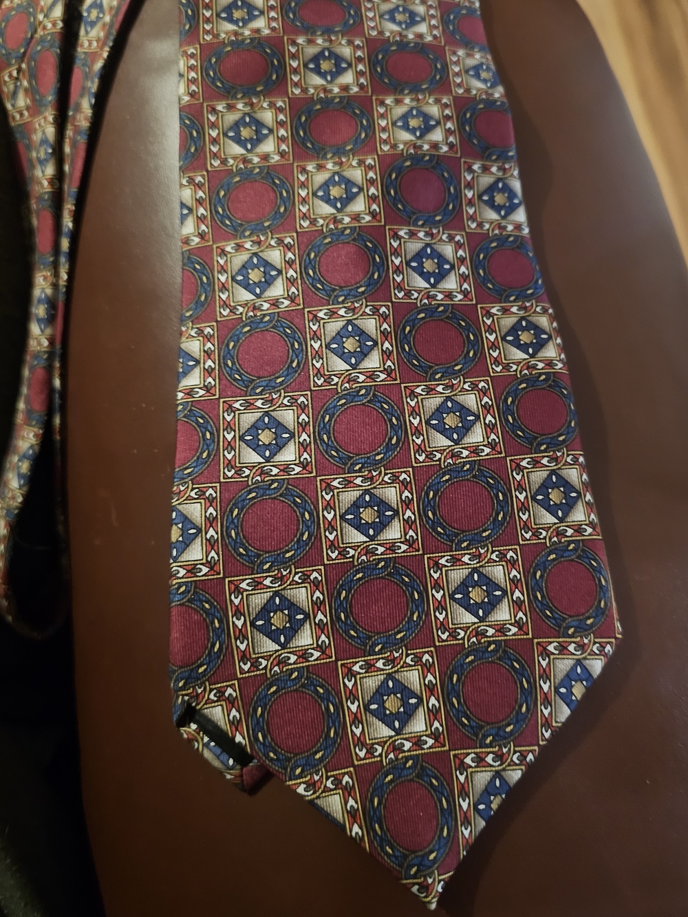 Classic Geometric Burgundy Men's Tie
